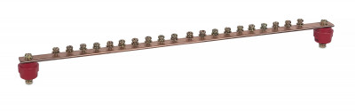 Шина заземления Cabeus, 19", 4х20 мм (ВхШ), для шкафов и стоек, 483 мм, цвет: медь
