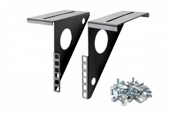 Кронштейн Eurolan, 19", 2U, 91х164 мм (ШхГ), вертикальный, для лотков, цвет: чёрный