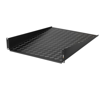 Полка TLK, перфорированная, фронтальная, 2U, 89х600 мм (ВхГ), нагрузка до 20 кг, для шкафов и стоек, с комплектом крепежа, цвет: чёрный