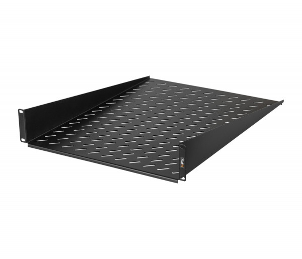Полка TLK, перфорированная, фронтальная, 2U, 89х600 мм (ВхГ), нагрузка до 20 кг, для шкафов и стоек, с комплектом крепежа, цвет: чёрный