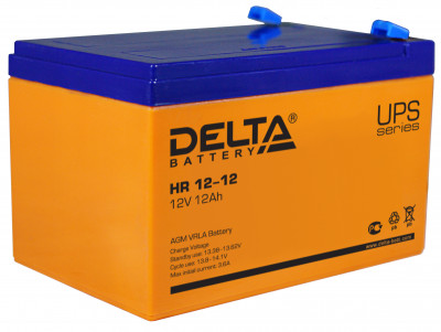 Аккумулятор для ИБП Delta Battery HR, 101х98х151 мм (ВхШхГ),  Необслуживаемый свинцово-кислотный,  12V/12 Ач, цвет: оранжевый, (HR 12-12)