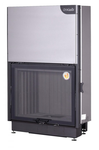 Фронтальная дровяная топка ЭКОКАМИН Вега 1000М принтинг с подовым горением и черным шамотом