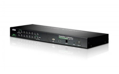 Переключатель KVM Aten, Altusen, портов: 16 х SPHD-17, 440х159,6х437,2 мм (ВхШхГ), KVM over IP: есть, USB, PS/2, цвет: чёрный