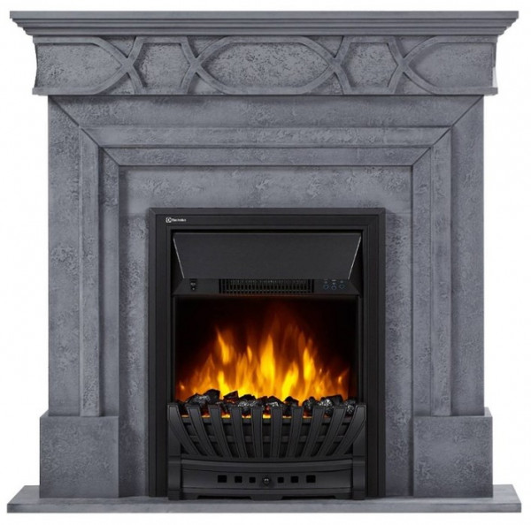 Электрокамин с классическим очагом 2D Electrolux EFP/P-1020LS с порталом Firelight Antico Classic серый