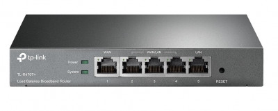 Маршрутизатор TP-Link, портов: 5, LAN: 1, WAN: 1, скорость мб/с: 95, 25х101х158 мм (ВхШхГ), цвет: чёрный, внешний блок питания, 3 порта WAN/LAN, TL-R470T+