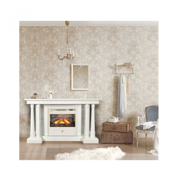 Электрокамин с широким очагом 3D Glenrich Роял Samba 3D Белая