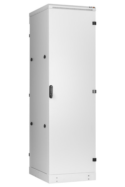 Шкаф телекоммуникационный напольный TLK Indystry, IP54, 42U, 2105х600х800 мм (ВхШхГ), дверь: металл, задняя дверь: металл, боковая панель: сплошная, разборный, цвет: серый, (TFM-426080-MMMM-GY)