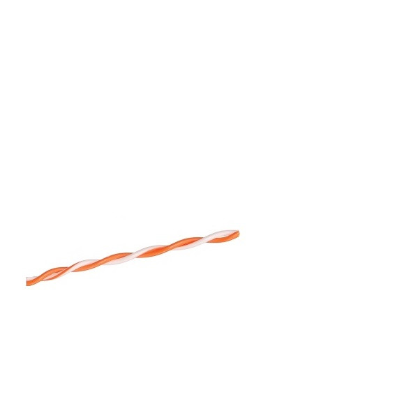 Кабель витая пара TWT, U/UTP, 1 пар., кат. , проводник Ø 0,51мм, AWG24, без оболочки, 100МГц, 1м (бухта 500м), тип прокладки: внутри зданий, цвет: оранжевый