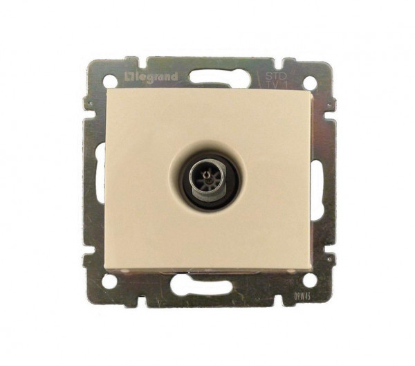 Розетка в сборе Legrand Valena, 1x TV, кат. 5е, экр., внутренняя, 51х58 мм (ВхШ), цвет: слоновая кость, (LEG.774329)
