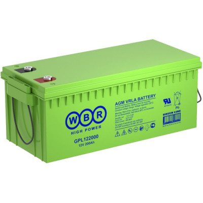 Аккумулятор для ИБП WBR GPL, 224х238х522 мм (ВхШхГ),  необслуживаемый свинцово-кислотный,  12V/200 Ач, (GPL122000 WBR)