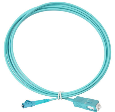 Коммутационный шнур оптический Eurolan Tight Buffer, Simplex SC/LC, OM3 50/125, LSZH (нг(A)-HF), 3м, цвет: бирюзовый, (41E-30-SC-LC-03)