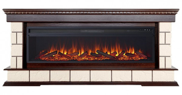 Линейный электрокамин Royal Flame Shateau 60 (темный дуб) с очагом Vision 60 LOG LED