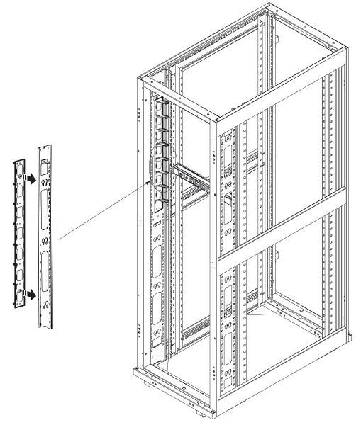 Организатор коммутационных шнуров Lanmaster DC, 17HU, 800 мм Ш, вертикальный, 8 колец, для шкафов DC, цвет: чёрный