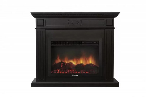 Электрокамин с широким очагом 2D Electrolux EFP/P-2520LS с порталом Firelight Bianco 25 черная эмаль