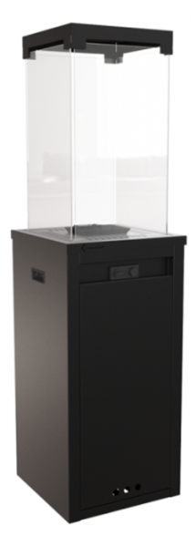 Газовый уличный обогреватель мощностью 8-10 кВт Kratki PATIO/LIGHT черная сталь