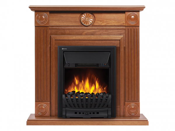 Электрокамин с классическим очагом 2D Electrolux EFP/P-1020LS с порталом Firelight Frame Classic U (угловой) шпон дуб