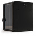 Шкаф телекоммуникационный настенный Hyperline TWB, 19", 4U, 278х600х450 мм (ВхШхГ), дверь: стекло, боковая панель: сплошная съемная, разборный, цвет: чёрный, (ручка с замком)