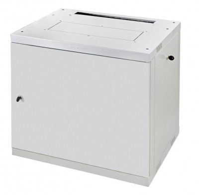 Шкаф телекоммуникационный настенный Eurolan F30, 19", 18U, 941х600х450 мм (ВхШхГ), дверь: металл, боковая панель: сплошная съемная, разборный, цвет: серый