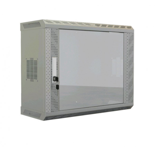 Шкаф телекоммуникационный настенный Hyperline TWS, 19", 15U, 1086х600х250 мм (ВхШхГ), дверь: стекло, боковая панель: сплошная несъемная, разборный, цвет: серый