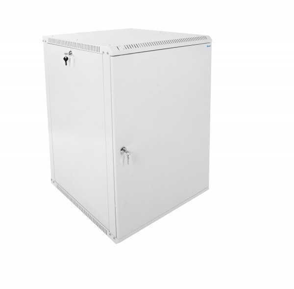 Шкаф телекоммуникационный настенный ЦМО ШРН-Э, 19", 18U, 878х600х650 мм (ВхШхГ), дверь: металл, боковая панель: сплошная, разборный, цвет: серый