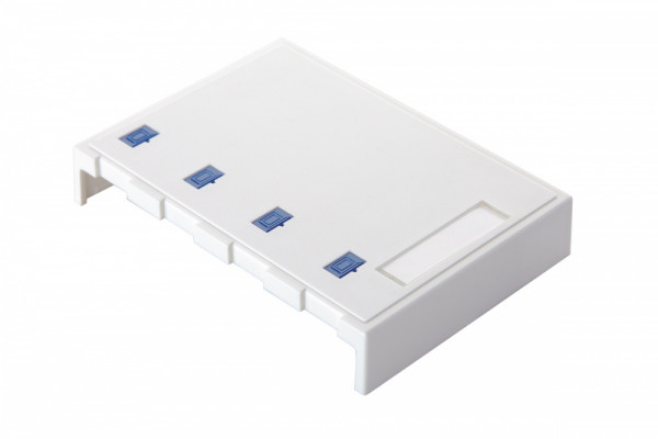 Коробка для настенного монтажа Eurolan, вводов: 3, 4 модуля, 31х118х85 мм (ВхШхГ), со шторками, цвет: белый