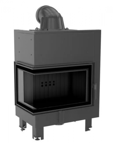 Угловая левая дровяная топка Kratki MBM/L/BS черная футеровка