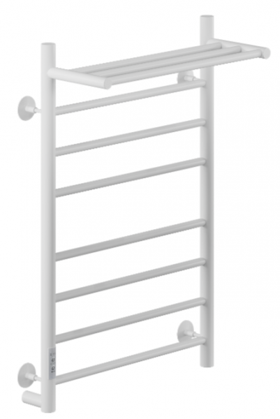 Электрический полотенцесушитель Ника WAY-2 80/50 с полкой RAL9016 белый матовый левый тэн