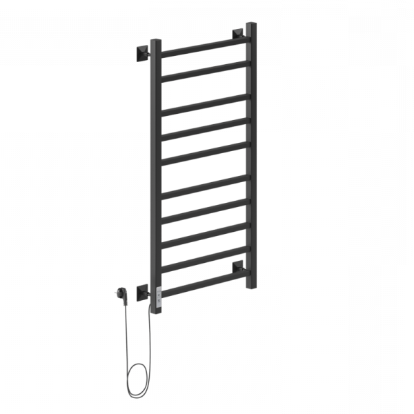 Электрический полотенцесушитель Ника STEP-2 100/50 RAL9005 черный матовый левый тэн