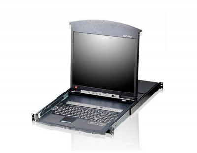 Переключатель KVM Aten, Altusen, портов: 8, 440х701,2х480 мм (ВхШхГ), USB, RS232, RJ45, PS/2, цвет: чёрный