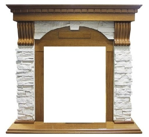Классический портал для камина Dimplex Dublin арочный сланец белый (Дуб)