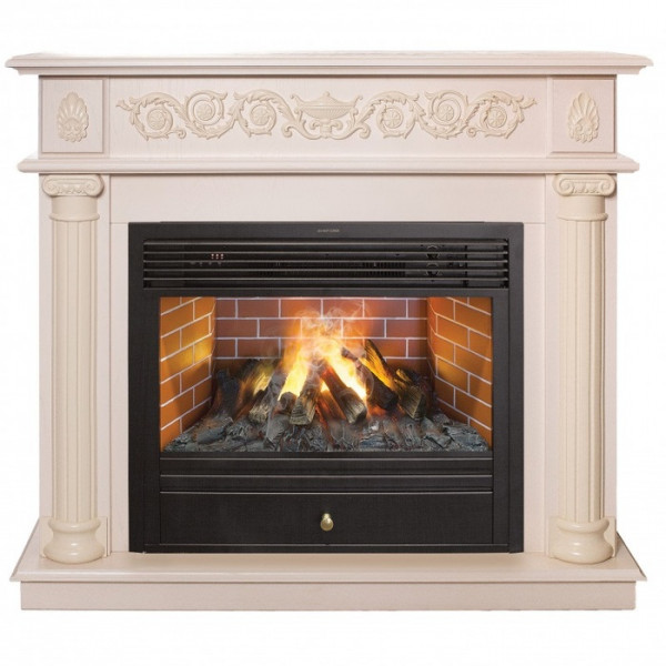 Электрокамин с широким очагом 3D Real-Flame Attica 25,5/26 WT с очагом 3D Novara