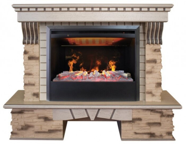 Электрокамин с широким очагом 3D Real-Flame Sorento 25,5/26 с очагом 3D Helios 26