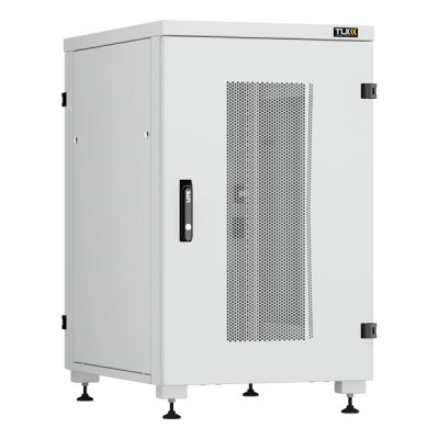 Шкаф телекоммуникационный напольный TLK Lite II, IP20, 18U, 975х600х800 мм (ВхШхГ), дверь: перфорация, задняя дверь: металл, боковая панель: сплошная съемная, разборный, цвет: серый, (TFI-186080-PMMM-R-GY)