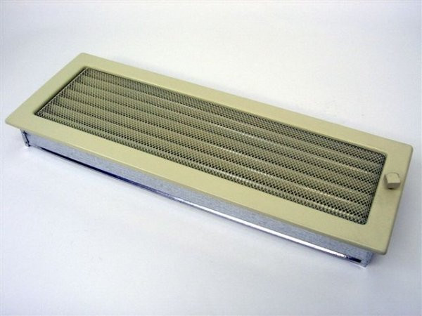 Вентиляционная решетка для камина Kratki 17х49 бежевая с жалюзи 49KX