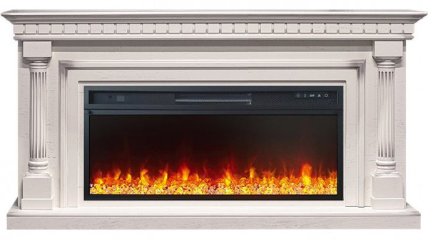 Линейный электрокамин Royal Flame Dallas (Слоновая кость с патиной) с очагом Vision 42 LED