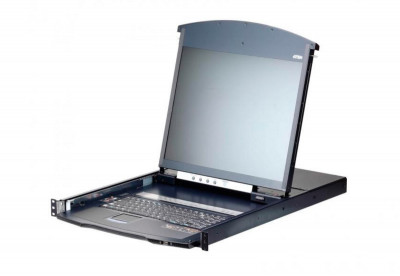 Переключатель KVM Aten, Altusen, портов: 16, 440х480х701,2 мм (ВхШхГ), KVM over IP: есть, USB, RS232, RJ45, PS/2, цвет: чёрный