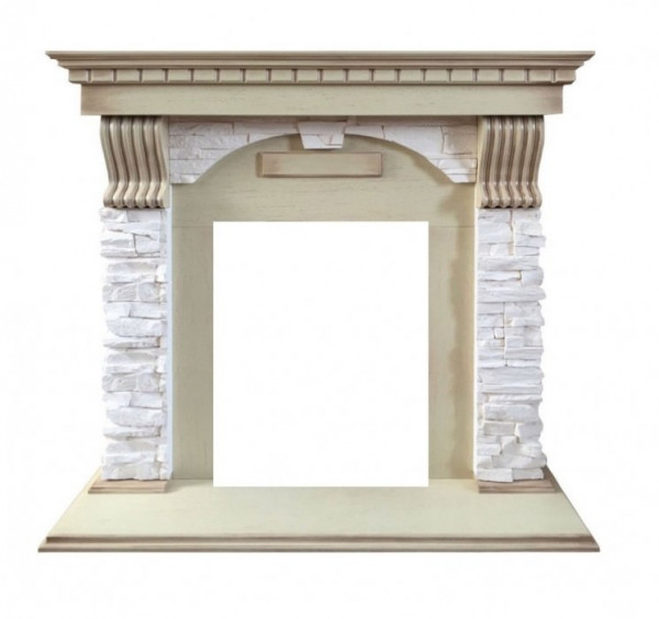Классический портал для камина Dimplex Dublin арочный сланец (Сл.кость с патиной) Классика
