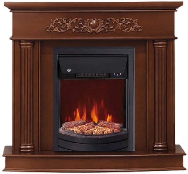Электрокамин с классическим очагом 2D Elekam Victoria каштан с очагом Spark