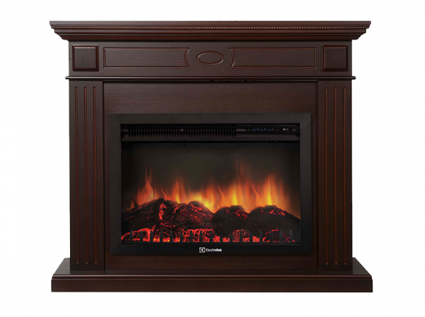 Электрокамин с широким очагом 2D Electrolux EFP/P-3020LS с порталом Firelight Bianco 30 темный дуб