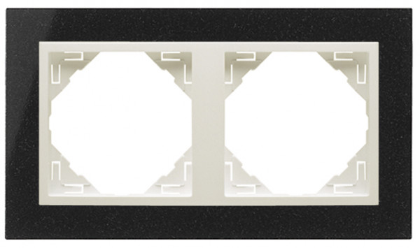 Рамка Efapel Logus90, 2 поста, плоская, универсальная, цвет: гранит/лёд, линейка "Гранит" (90920 TGG)
