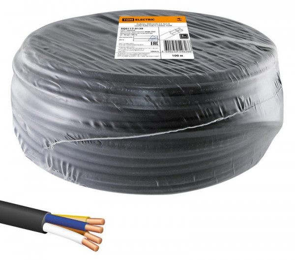 Кабель силовой огнестойкий, не распространяющий горение, с низким дымо- и газовыделением ВВГнг(А)-LS 4х1,5 ок(N, PE)-0,66 ГОСТ