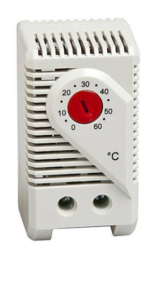 Термостат STEGO KTO 011, 60х33х43 мм (ВхШхГ), на DIN-рейку, для нагревателя, 250V, красный, диапазон настройки 0 до +60 °C