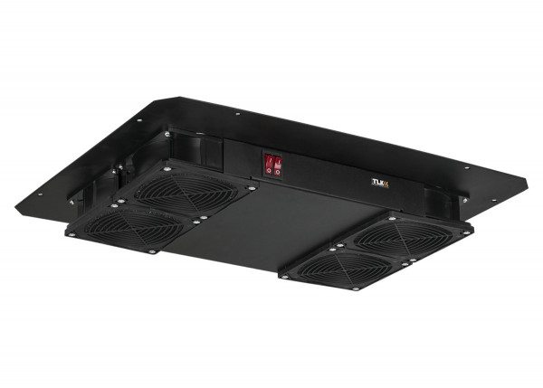 Вентиляторный модуль TLK, с фильтром, 220V, вентиляторов: 4, 51 дБ, поток: 660 м3/ч, для напольного шкафа, цвет: чёрный
