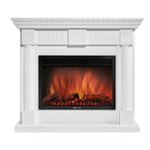 Электрокамин с широким очагом 2D Electrolux EFP/P-3020LS с порталом Firelight Colonna 30 U белый