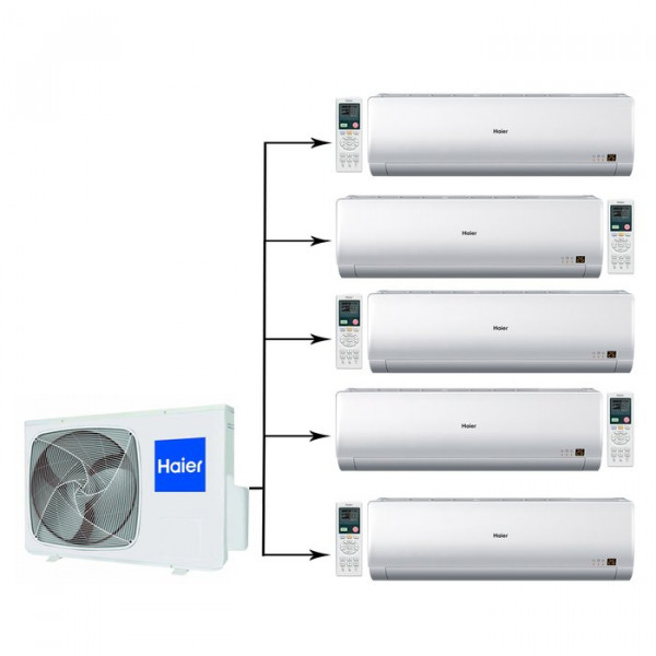 Мульти сплит система на 5 комнат Haier 5U45LS1ERA/AS09BS4HRA*5шт