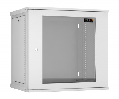 Шкаф телекоммуникационный настенный TLK Lite, 19", 12U, 569х600х450 мм (ВхШхГ), дверь: стекло, боковая панель: сплошная съемная, разборный, цвет: серый