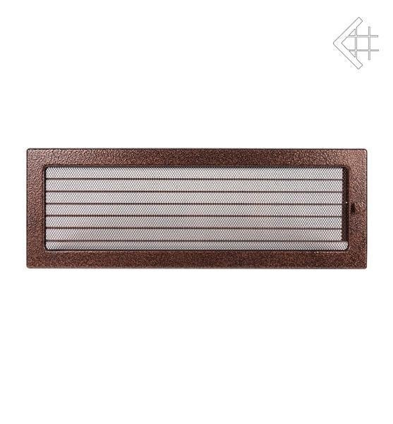 Вентиляционная решетка для камина Kratki 17х49 черная/медь пористая с жалюзи 49MX