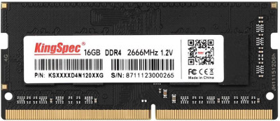 Оперативная память 16Gb DDR4 2666MHz KingSpec SO-DIMM (KS2666D4N12016G)