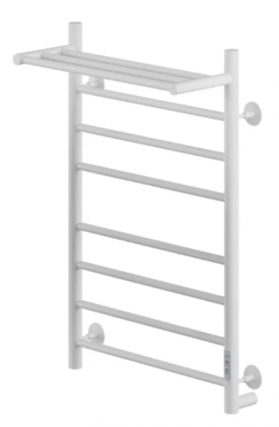 Электрический полотенцесушитель Ника WAY-2 80/50 с полкой RAL9016 белый матовый правый тэн