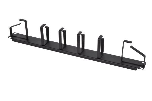 Организатор коммутационных шнуров ЦМО, 19", 1HU, 45х482,6х85 мм (ВхШхГ), горизонтальный, 6 колец, для кабеля, цвет: чёрный